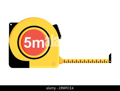 Measuring tape work tools clipart vector flat design isolated on white background Stock Vector