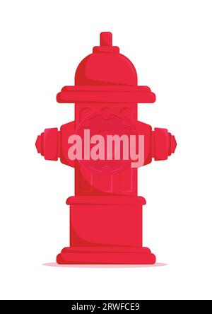 Red hydrant firefighter extinguish vector flat design isolated on white background Stock Vector