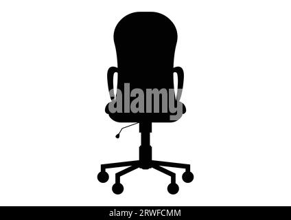 Black and white swivel office chair vector flat design isolated on white background Stock Vector