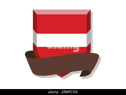 Red Flag Logo Vector Template Isolated on White Background Stock Vector