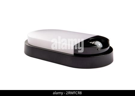 Lamp with a motion sensor on a white background. Close up. Stock Photo