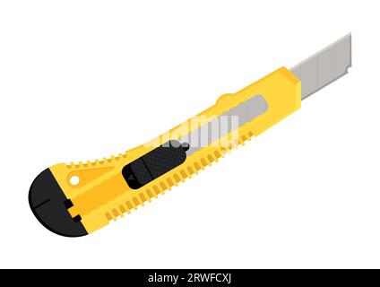 Snap-off blade knife work tools clipart vector illustration isolated on white background Stock Vector