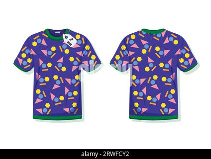 T-shirt with geometric shapes pattern on sale vector illustration Stock Vector