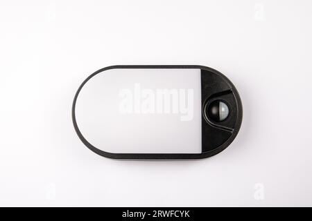 Outdoor led lamp with a motion sensor on a white background. Stock Photo