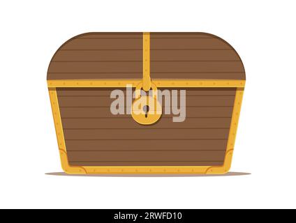 Pirate treasure closed with a padlock vector illustration isolated on white background Stock Vector