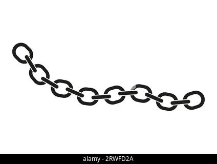 Black Metal Chain on White background Stock Vector