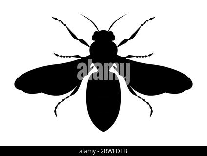 Black and White Honeybee Vector Clipart Stock Vector