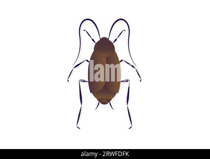 Oriental Cockroach Vector Art isolated on White Background Stock Vector