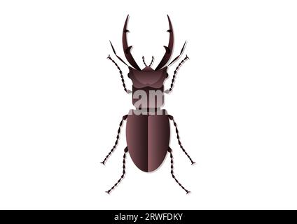Giant Stag Beetle Vector Art Isolated on White Background Stock Vector