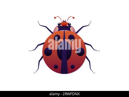 Ladybug Vector Art in Flat Style. Ladybug Clipart Isolated on White Background Stock Vector