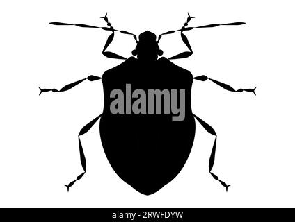 Black and White Stink Bug Clipart Vector isolated on White Background Stock Vector