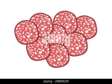 Slices of Pepperoni Vector Flat Design Stock Vector