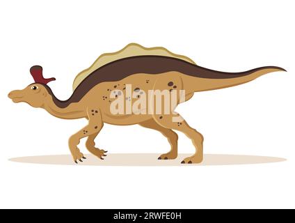 Lambeosaurus Dinosaur Cartoon Character Vector Illustration Stock Vector