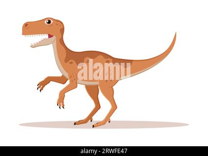 Raptor Dinosaur Cartoon Character Vector Illustration Stock Vector