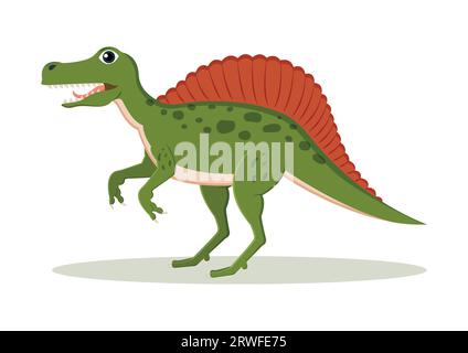 Spinosaurus Dinosaur Cartoon Character Vector Illustration Stock Vector