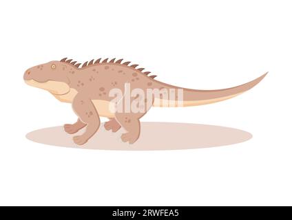 Shansisuchus Dinosaur Cartoon Character Vector Illustration Stock Vector