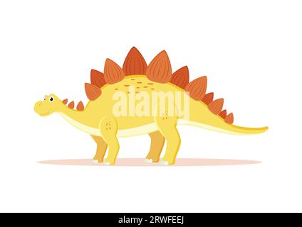 Stegosaurus Dinosaur Cartoon Character Vector Illustration Stock Vector