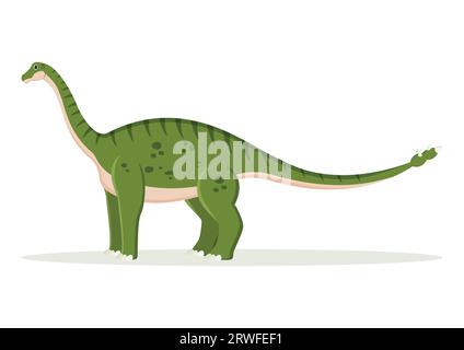 Lotosaurus Dinosaur Cartoon Character Vector Illustration Stock Vector ...