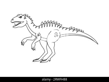 Dinosaur T Rex Outline Cartoon Coloring Book Page Stock Vector Image ...