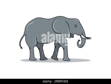 Elephant Cartoon Character Vector Flat Design Stock Vector