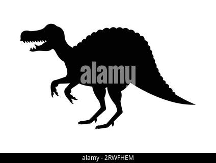 Spinosaurus Dinosaur Silhouette Vector Isolated on White Background Stock Vector