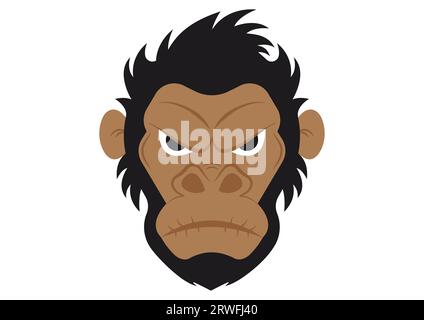 Gorilla Head Cartoon Vector Illustrator On White Background Stock Vector