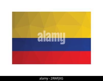 Vector isolated illustration. National Colombian flag with horizontal tricolor of yellow, blue, red. Official symbol of Colombia. Creative design in l Stock Vector