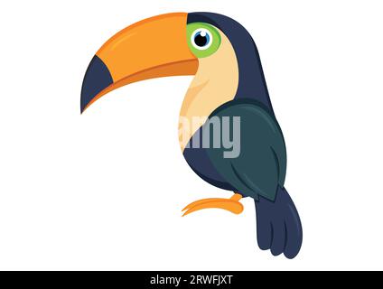 Toucan Bird Vector Illustration Isolated On white Background Stock Vector