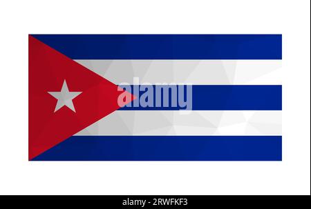 Vector isolated illustration. National Cuban flag. Official symbol of Cuba. Creative design in low poly style with triangular shapes. Gradient effect. Stock Vector