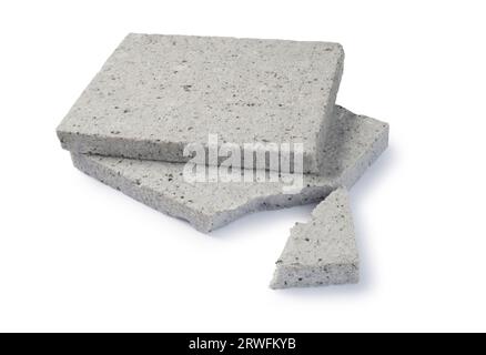 Studio shot of solid fire lighters cut out against a white background - John Gollop Stock Photo