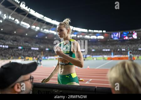 Eleanor Patterson participating in the High Jump at the World Athletics Championships in Budapest 2023. Stock Photo