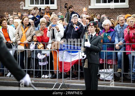 THE HAGUE - Demonstrators on the route during Budget Day. The new government working year starts on the third Tuesday in September. ANP RAMON VAN FLYMEN netherlands out - belgium out Stock Photo