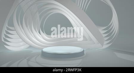 Minimalist Gray Wave Curved Surface Frosted 3D Space Background Stock ...