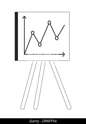 Presentation whiteboard with graphs charts 2D cartoon object Stock