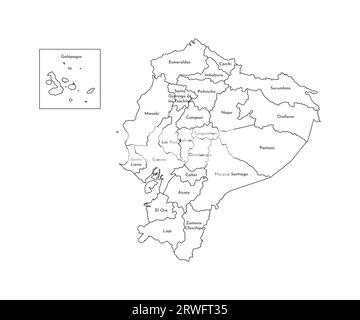 Vector map of Ecuador with provinces and administrative divisions, and ...