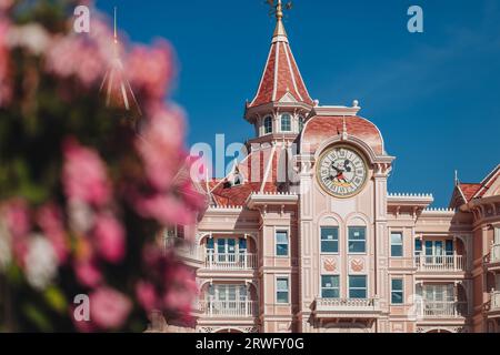 Paris, France- September 2023: Architecture details at the amusement park Disneyland Stock Photo