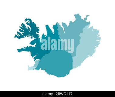 Vector map of Iceland with regions and administrative divisions ...
