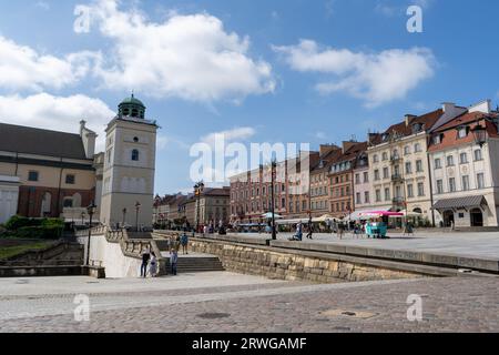 Polish Church of St. Anne. Old architecture landmark. Street outdoor. Poland, Warsaw - July 30, 2023. Stock Photo