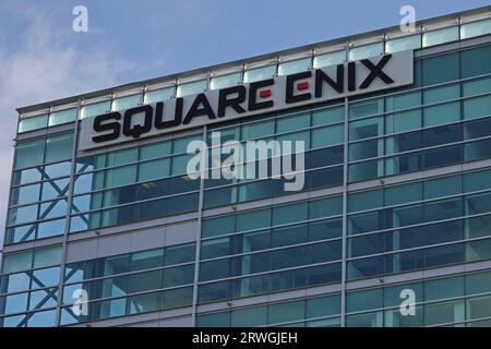 El Segundo, California, USA - Sept. 14, 2023: A logo for Square Enix, which is a Japanese company diversified in various entertainment enterprises. Stock Photo