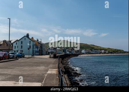 Sea front in Peel IOM looking out to the Irish sea Stock Photo