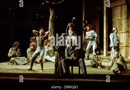 the garden of the madhouse in WE COME TO THE RIVER at The Royal Opera, Covent Garden, London WC2  12/07/1976  music: Hans Werner Henze  libretto/text: Edward Bond  conductor: David Atherton  design: Jurgen Henze  lighting: David Hersey  producer/director: Hans Werner Henze Stock Photo