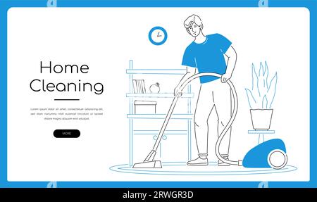 Home cleaning - modern colorful flat design style illustration Stock Vector