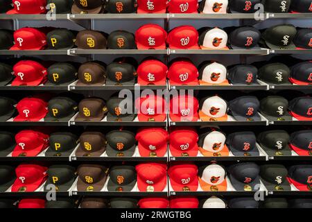 The Yankees Clubhouse store selling official Yankee sports clothing and  memorabilia in Times Square in New York Stock Photo - Alamy