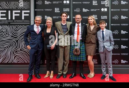 Silent Roar cast (Victoria Balnaves Anders Hayward Ella Lily Hyland, Louis McCartney) at premiere, Edinburgh International Film Festival, Scotland, UK Stock Photo