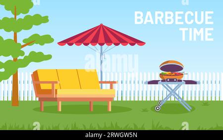 front yard barbecue clipart