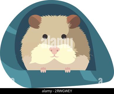 Cute mouse sitting on pillow Stock Vector