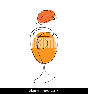 Orange fruit continuous one line drawing minimalism design Stock Vector ...