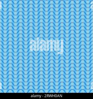 3D seamless pattern Aqua sea wave simple river ocean waves Stock Vector