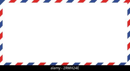 Air mail background frame envelope letter, mail illustration postage Stock Vector