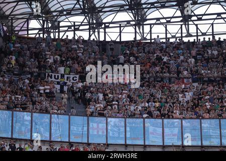 Milan, Italy. 19th Sep, 2023. Newcastle United fans during the UEFA Champions League match at Giuseppe Meazza, Milan. Picture credit should read: Jonathan Moscrop/Sportimage Credit: Sportimage Ltd/Alamy Live News Stock Photo